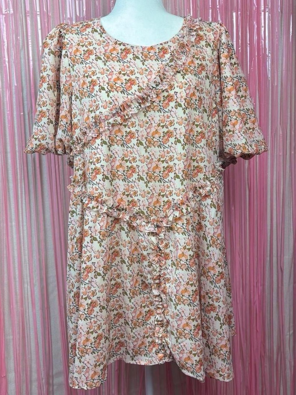 Mikarose Floral Ruffle Dress XL